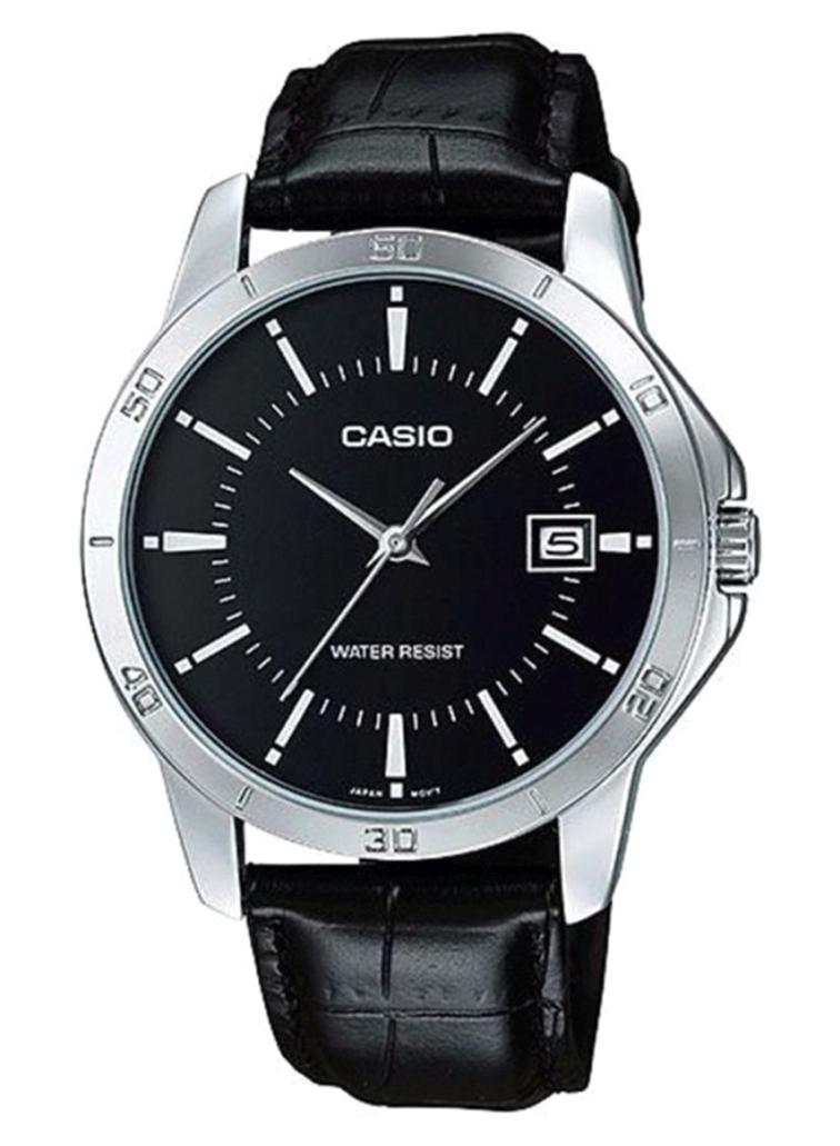 كاسيو ساعة يد بعقارب وسوار جلدي مقاومة للماء طراز MTP-V004L-1A للرجال - Image 1