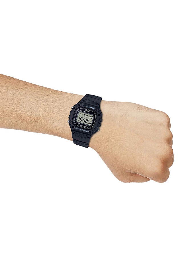 كاسيو ساعة يد رقمية بسوار من الراتينج طراز W-218H-1AVDF - مقاس 43 مم - لون أسود للرجال - Image 5