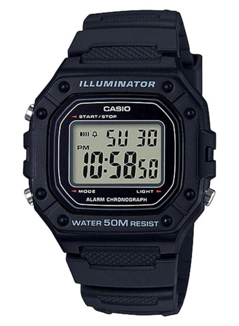 Men's Resin Digital Wrist Watch W-218H-1AVDF - 43 mm - Black