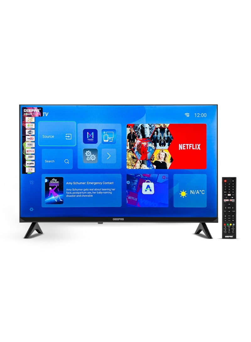 جيباس تلفزيون LED ذكي عالي الدقة مقاس 32 بوصة مع جهاز تحكم عن بعد ومنافذ HDMI وUSB ومقبس سماعة رأس ومدخل صوت للكمبيوتر الشخصي وواي فاي ونظام Android 13.0 مع مشاركة إلكترونية ويوتيوب وما إلى ذلك GLED3202SEHD أسود GLED3202SCHD أسود - Image 1