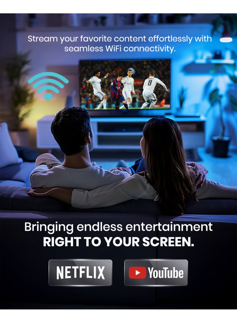 جيباس تلفزيون LED ذكي عالي الدقة مقاس 32 بوصة مع جهاز تحكم عن بعد ومنافذ HDMI وUSB ومقبس سماعة رأس ومدخل صوت للكمبيوتر الشخصي وواي فاي ونظام Android 13.0 مع مشاركة إلكترونية ويوتيوب وما إلى ذلك GLED3202SEHD أسود GLED3202SCHD أسود - Image 3