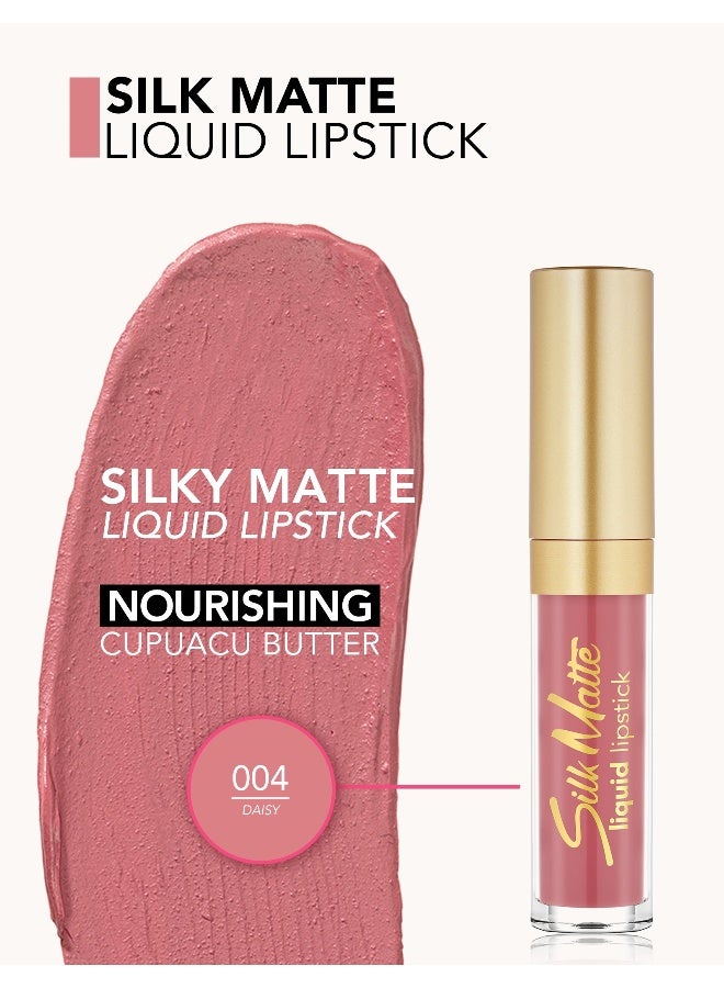flormar Silk Matte Liquid Lipstick – 004 Daisy – High-Pigment Ultra Matte Finish, Long-Wear Comfort, Nourishing Oils, Velvety Smooth Look 04 Daisy - Image 4