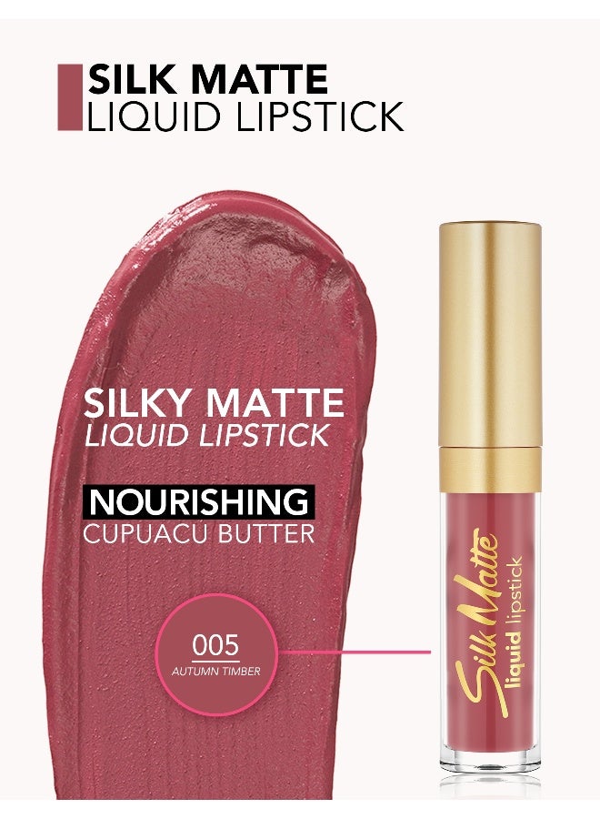 flormar Silk Matte Liquid Lipstick – 005 Autumn Timber – High-Pigment Ultra Matte Finish, Long-Wear Comfort, Nourishing Oils, Velvety Smooth Look 05 Autum Timber - Image 4
