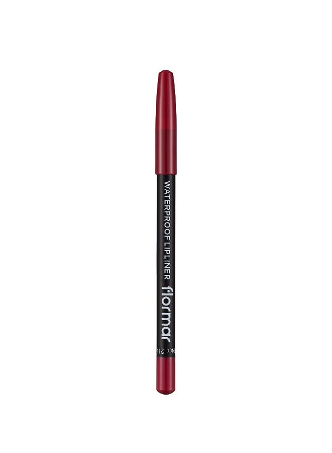 flormar Waterproof Lipliner – 217 Chic Crimson – Blendable, Long-Wear, Waterproof, Precise Tip, Smooth 217 Chic Crimson - Image 2