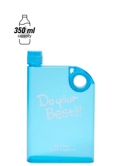 Notebook Style Water Bottle Blue 350ml
