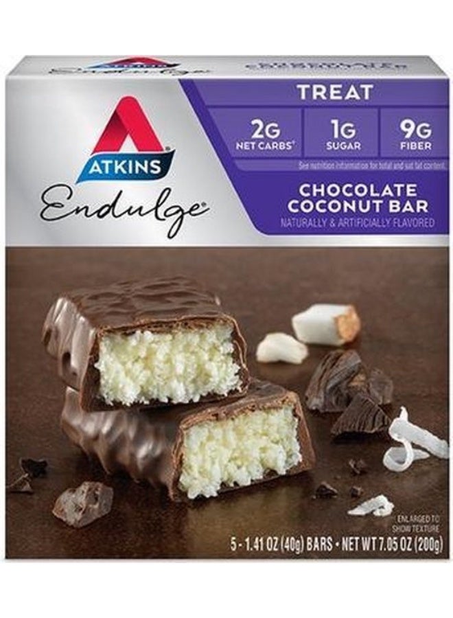 Atkins Endulge Chocolate Coconut Bar 5 Bars Each 1.41 Oz Packaging may vary - Image 2