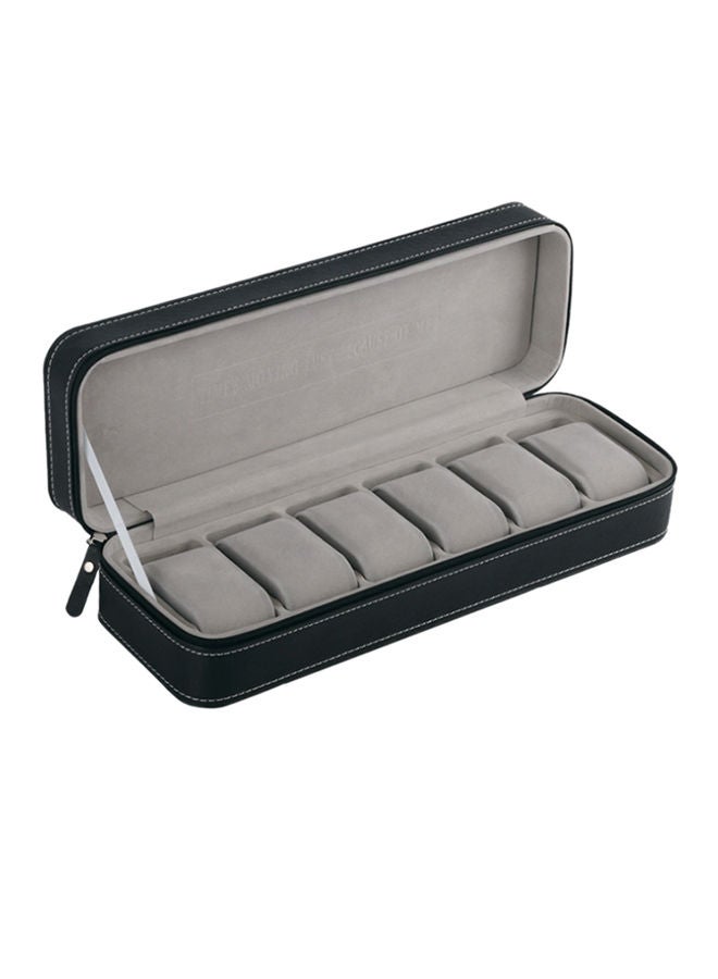 unisex 6-Slot PU Leather Watch Box - Image 3