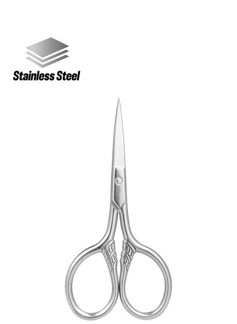 مقص تشذيب اللحية مصنوع من الستانلس ستيل فضي 9x4سم