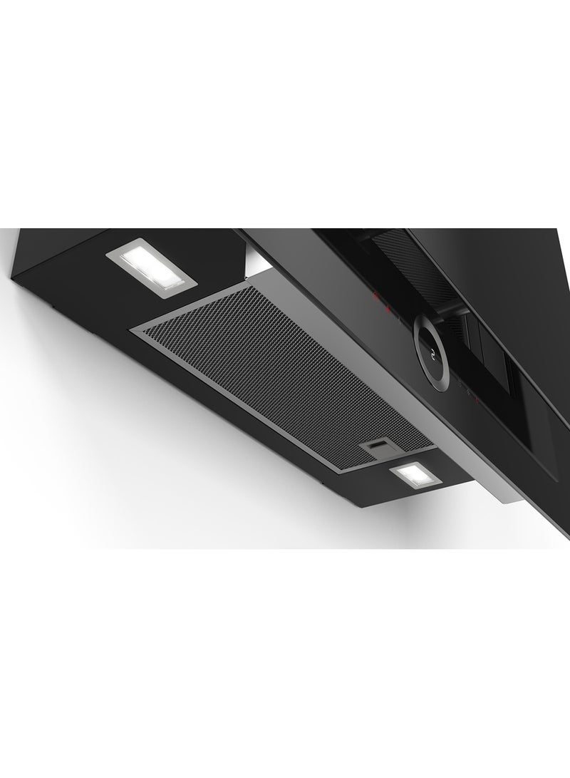 بوش - غطاء واقي بمدخنة بتصميم زجاج مسطح 146 W DWF97RV60B أسود - Image 1