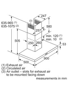 بوش غطاء واقٍ بمدخنة للحائط 100 W DWB94BC51B فضي  - Image 4