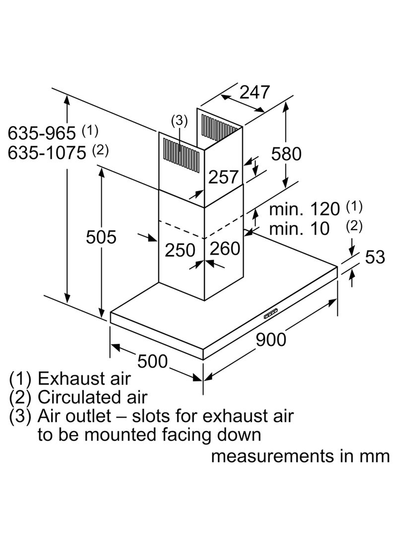 بوش غطاء واقٍ بمدخنة للحائط 100 W DWB94BC51B فضي  - Image 4