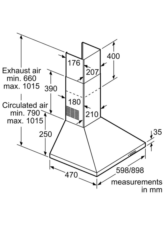 بوش غطاء واقٍ بمدخنة 135 W DWP64CC50M فضي  - Image 4