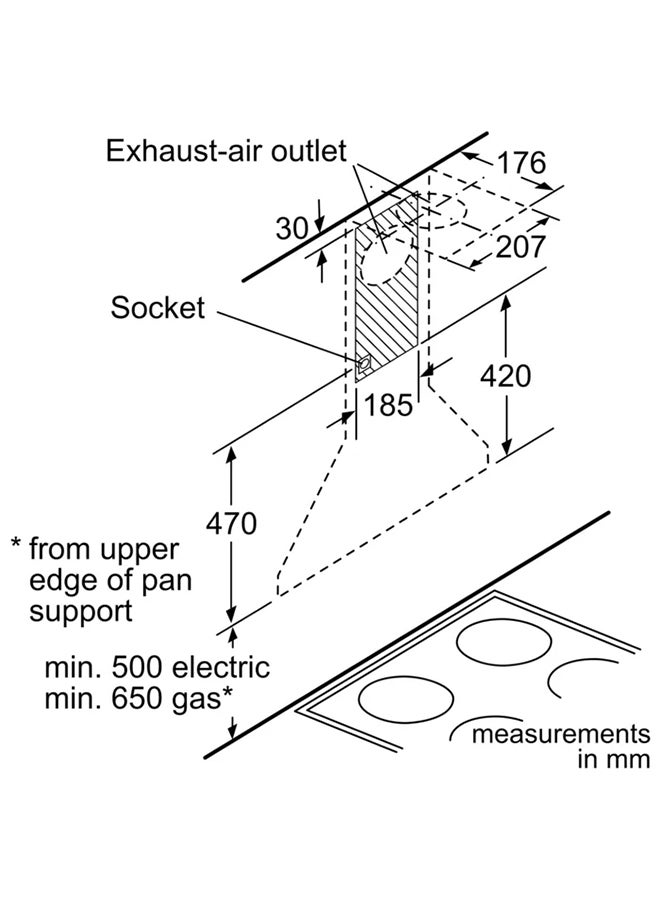بوش غطاء واقٍ بمدخنة 135 W DWP64CC50M فضي  - Image 5