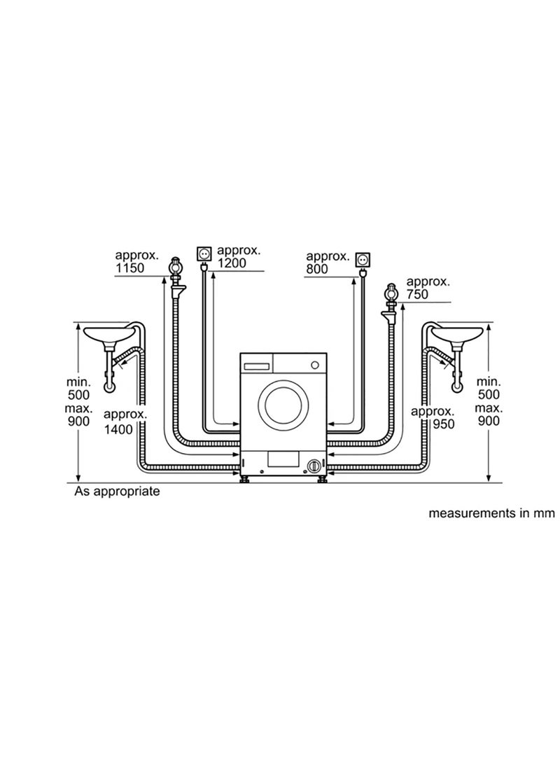 BOSCH - Integrated Washer Dryer with AutoDry, 7/4 kg, with Delay Start and Easy Selection Touch Control 7 kg 2300 W WKD28351GC White - Image 1