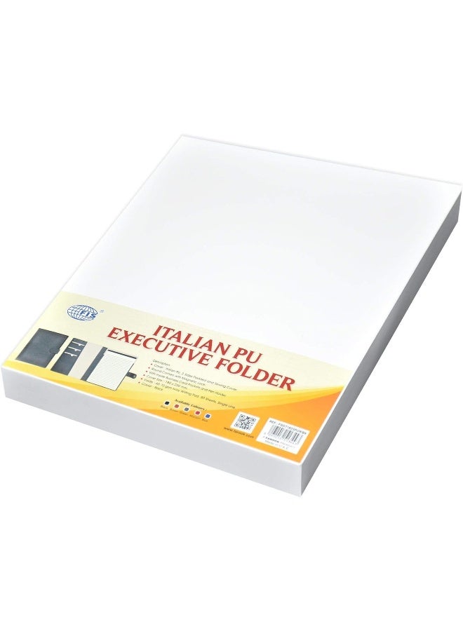 FIS Executive Folder with Writing Pad - Black Italian PU Cover, 80 Sheets, Gift Box Black - Image 3