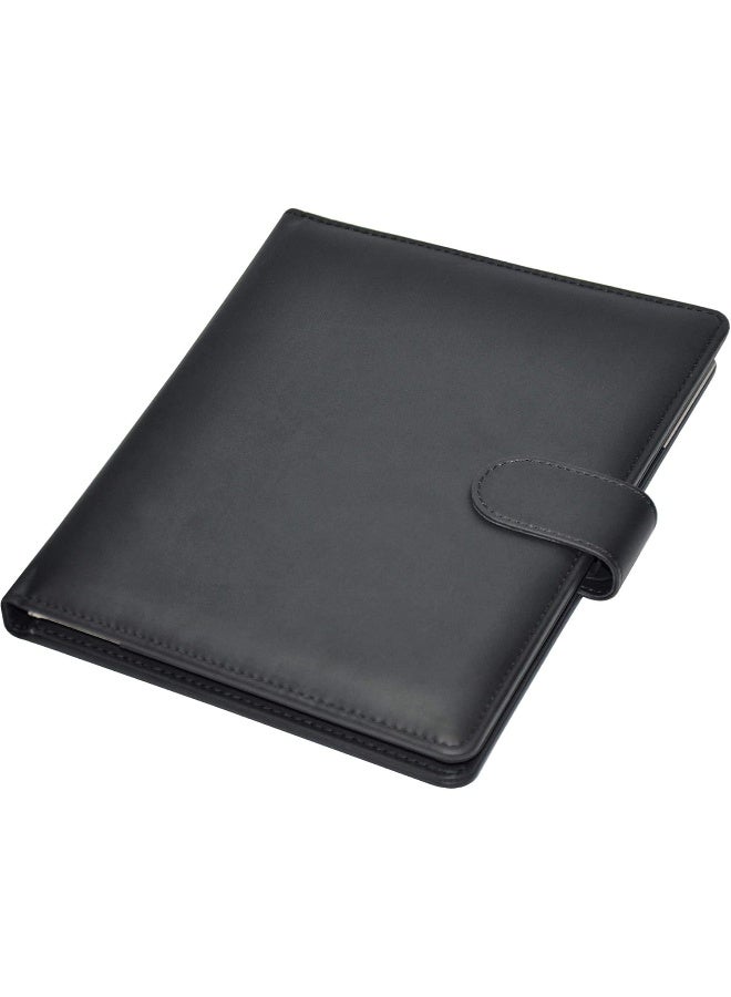 FIS Executive Folder with Writing Pad - Black Italian PU Cover, 80 Sheets, Gift Box Black - Image 2