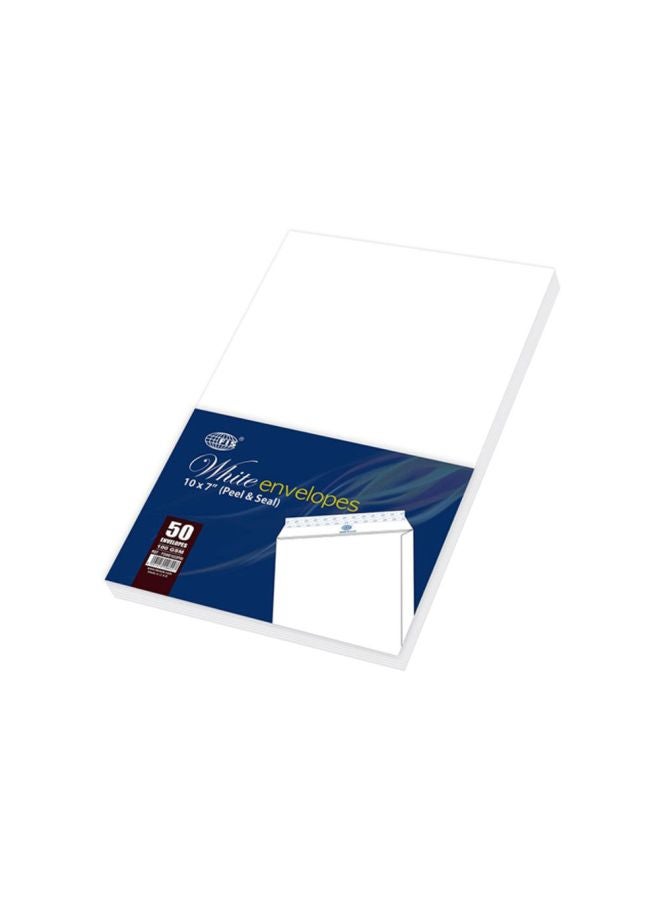 FIS 50-Piece Peel And Seal Envelope Set White - Image 2
