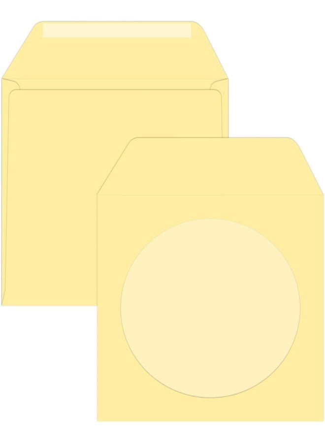 FIS Executive Laid Paper CD/DVD Envelopes with Window, Pack of 25, Cream Color, 125 x 125 mm, 100 GSM Cream - Image 1
