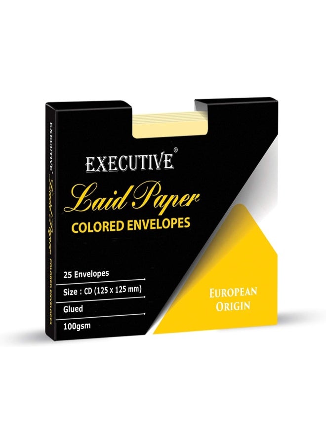 FIS Executive Laid Paper CD/DVD Envelopes with Window, Pack of 25, Cream Color, 125 x 125 mm, 100 GSM Cream - Image 2