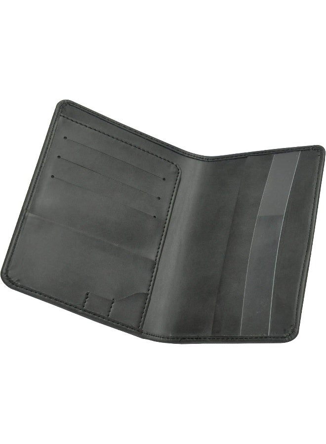 FIS Black Polyurethane Passport Wallet for Unisex Black - Image 1