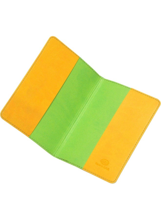 FIS Italian PU Passport Cover with Gift Box - Yellow, 10 x 13.5 cm Yellow - Image 1