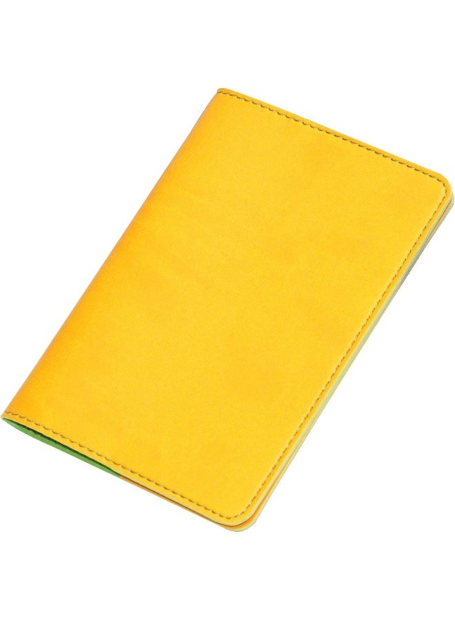 FIS Italian PU Passport Cover with Gift Box - Yellow, 10 x 13.5 cm Yellow - Image 2