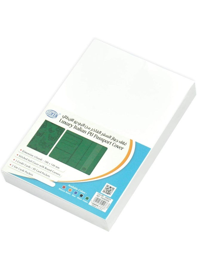 FIS Green Polyurethane Passport Wallet for Unisex Green - Image 3
