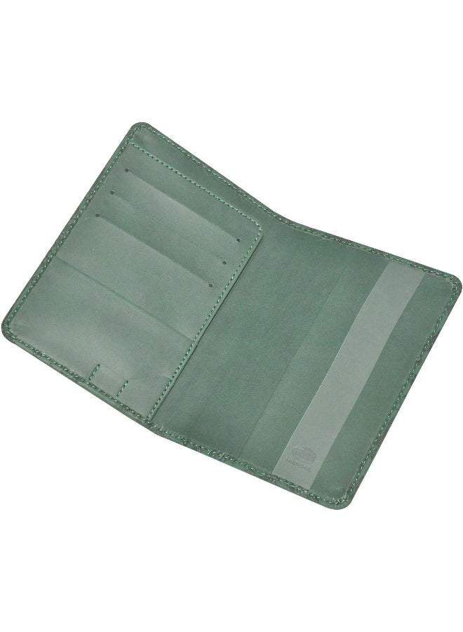 FIS Green Polyurethane Passport Wallet for Unisex Green - Image 1