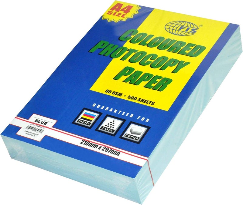 FIS Pastel Blue Photocopy Paper, 500 Sheets, 80 GSM, A4 Size A4 - Image 1