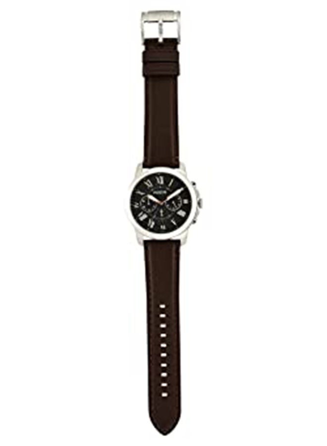FOSSIL Men's Water Resistant Leather Chronograph Watch FS4813IE - 44 mm - Brown - Image 5