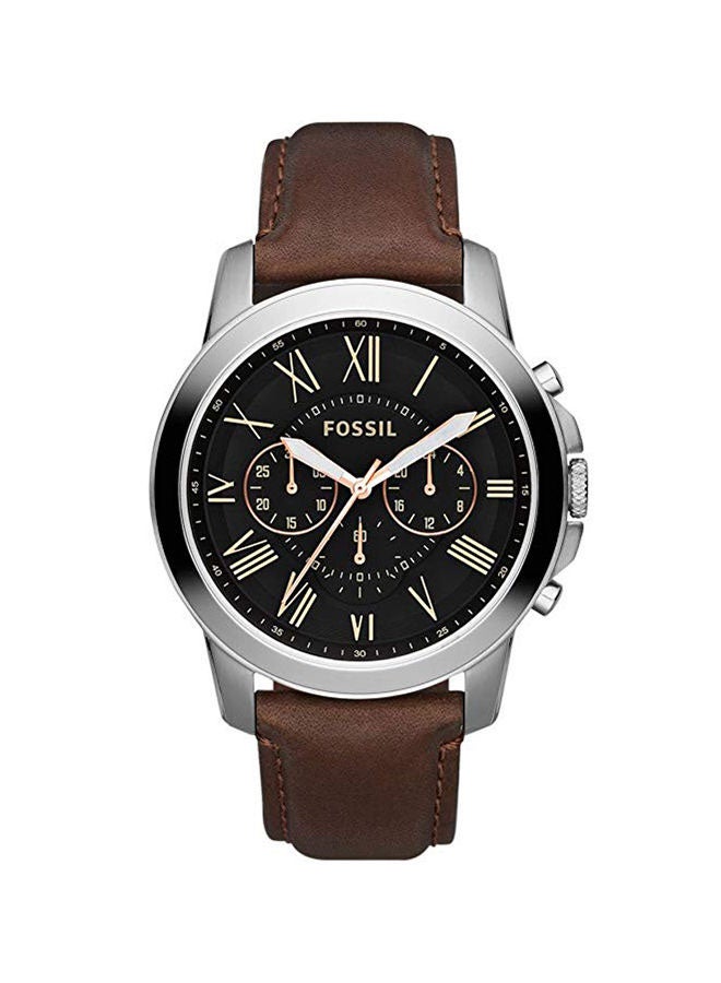 FOSSIL Men's Water Resistant Leather Chronograph Watch FS4813IE - 44 mm - Brown - Image 1