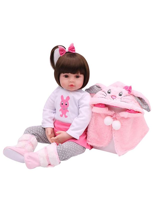 Reborn Baby Doll With Plush Toy 19Inch Eye Color Selection, Pacifier And Bottle 19inch - Image 1
