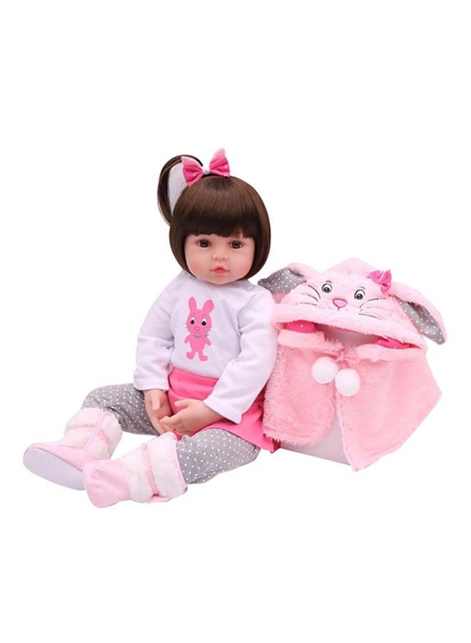 Reborn Baby Doll With Plush Toy 19Inch Eye Color Selection, Pacifier And Bottle 19inch - Image 1