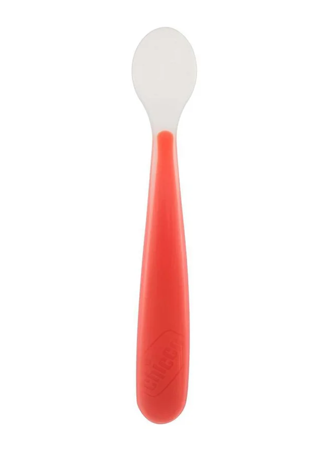 Chicco Soft Silicone Spoon 6M+, Red