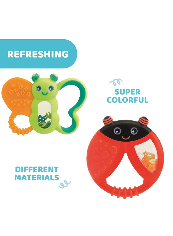 Chicco Funny Relax Teether (Assorted) Ladybug / Butterfly, 1Pc