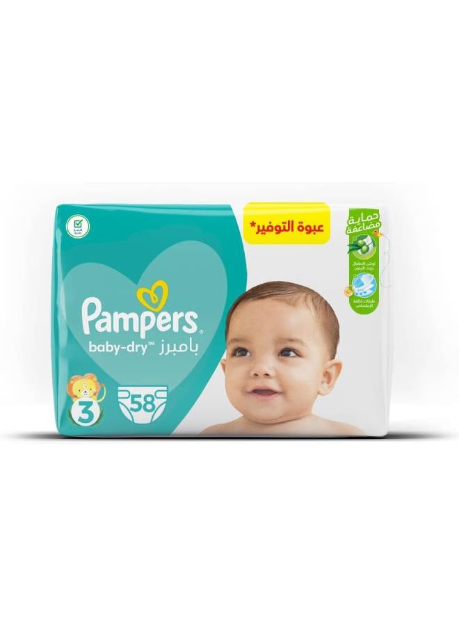 Pampers Baby Dry Diapers Size 3, Midi, 6-10 Kg (58 Diapers)  - Image 1