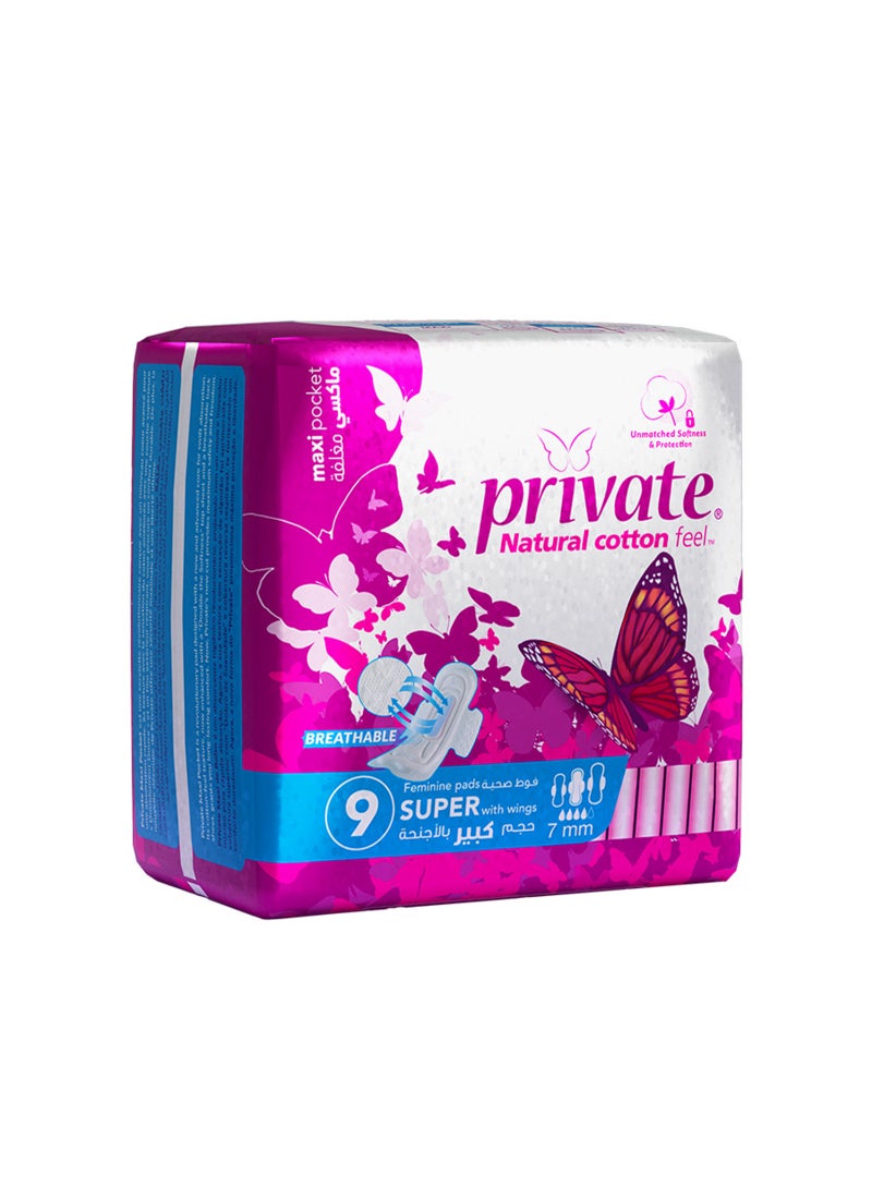 Private Maxi Pocket Super 9 Pads  - Image 1