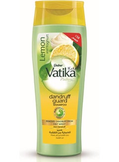 Dabur Vatika Naturals Dandruff Guard Shampoo 180ml + 15% OFF | Lemon & Yoghurt with Natural Extracts | Removes Dandruff From First Wash 180.0ml  - Image 1