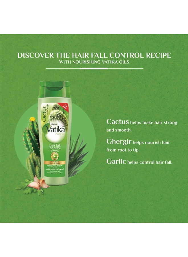 Dabur Vatika Naturals Hair Fall Control Shampoo 360ml +15% OFF | Cactus & Ghergir | Strengthens & Nourishes | For Dry & Damaged Hair 360.0ml  - Image 3