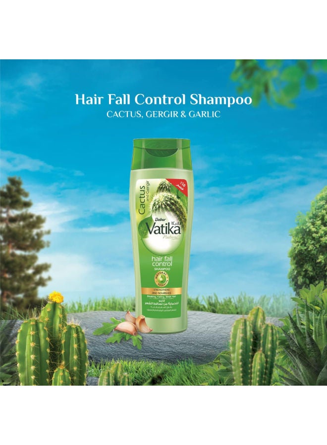 Dabur Vatika Naturals Hair Fall Control Shampoo 360ml +15% OFF | Cactus & Ghergir | Strengthens & Nourishes | For Dry & Damaged Hair 360.0ml  - Image 2