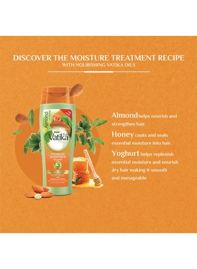 Dabur Vatika Naturals Moisture Treatment Shampoo 15% OFF | Almond & Honey | Smoothens, Adds Shine & Manageability | For Dry, Frizzy & Coarse Hair 180ml - Image 3