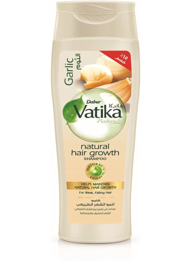 Dabur Vatika Naturals Garlic Shampoo 15% OFF | Helps Maintain Natural Hair Growth | For Weak & Falling Hair 180ml - Image 1