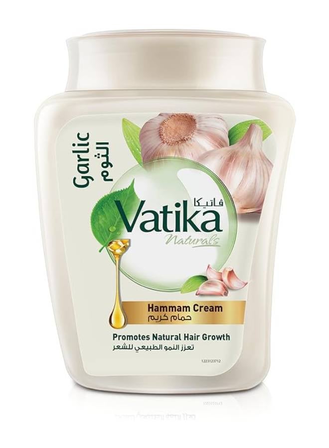 Dabur Vatika Naturals Garlic Hammam Cream 225gm | Promotes Natural Hair Growth | Prevents Dryness & Itchiness 225grams  - Image 1
