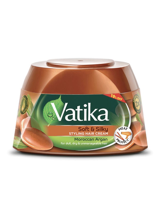 Dabur Vatika Moroccan Argan Styling Hair Cream | Soft & Silky | Heat Protect | For Dull, Dry & Unmanageable Hair 190ml  - Image 2