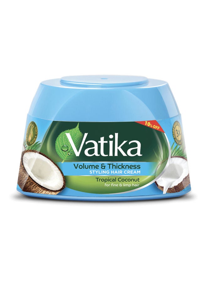 Dabur - Vatika Naturals Tropical Coconut Styling Hair Cream 65ml +10% OFF| Volume & Thickness | Nourishing Vatika Oils | For Fine & Limp Hair 65.0ml - Image 1