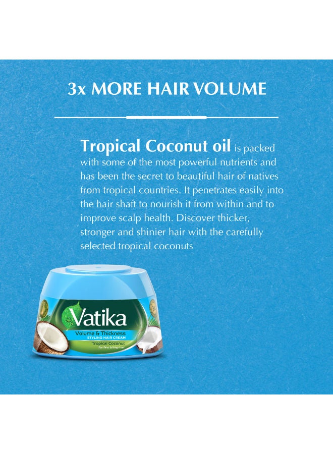 Dabur - Vatika Naturals Tropical Coconut Styling Hair Cream 65ml +10% OFF| Volume & Thickness | Nourishing Vatika Oils | For Fine & Limp Hair 65.0ml - Image 1