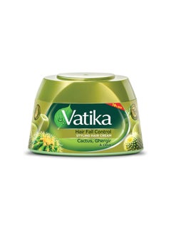 Vatika Naturals Hair Fall Control Styling Hair Cream | Natural Extracts of Cactus, Ghergir & Olive with Nourishing Vatika Oils 140ml