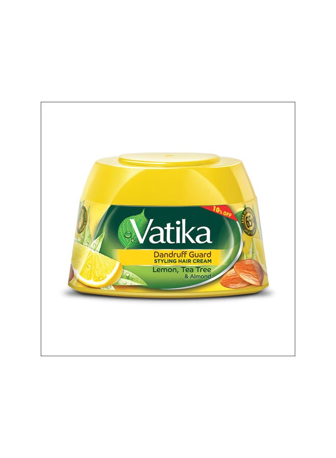 Vatika Naturals Anti-Dandruff Guard Styling Hair Cream 125 ml | Lemon, Tea Tree & Almond with Nourishing Vatika Oils 125.0ml