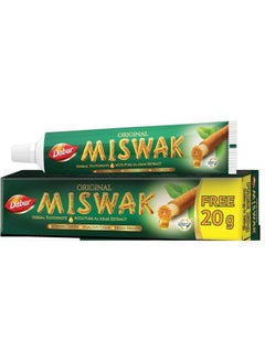 Dabur Miswak Herbal Fresh Toothpaste 120gm + 20gm Free | With Pure Al-Arak Extract | Strong Teeth & Healthy Gums (Packaging may vary) 140grams 