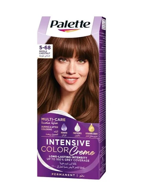 Palette Intensive Colour Cream 5-68, Medium Chestnut 5-68, Medium Chestnut 50ml , 50ml , & 10ml
